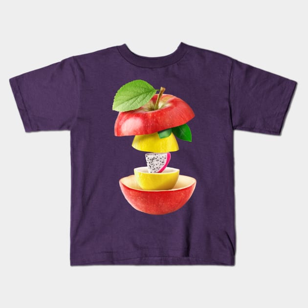 Apple Lemon Dragon Fruit Gifts Vegetarian Kids T-Shirt by BetterManufaktur